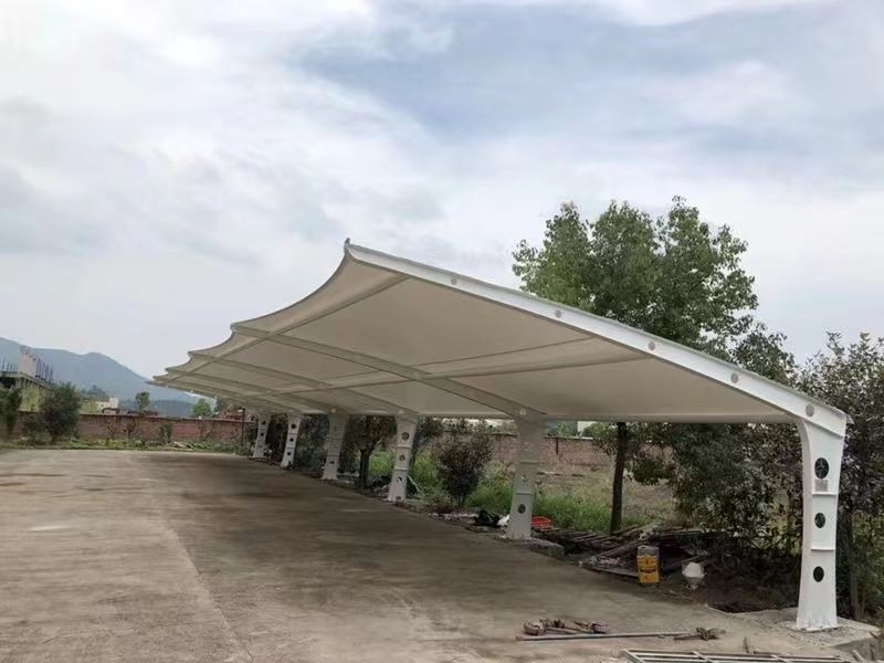 睢宁县小区改造停车棚工程,膜结构非机动车棚定制厂家-2